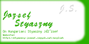 jozsef styaszny business card